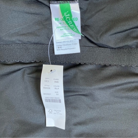 NWT J.Crew Draped Blouson One Piece Swimsuit Strapless Black Plus Size Sz 22 - Picture 15 of 16